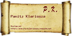 Panitz Klarissza névjegykártya